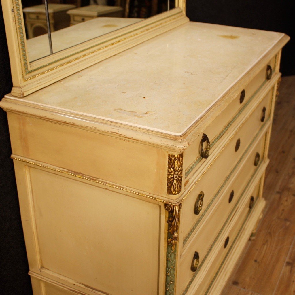Commode In Lacquered Wood With Mirror In Louis XVI Style-photo-3