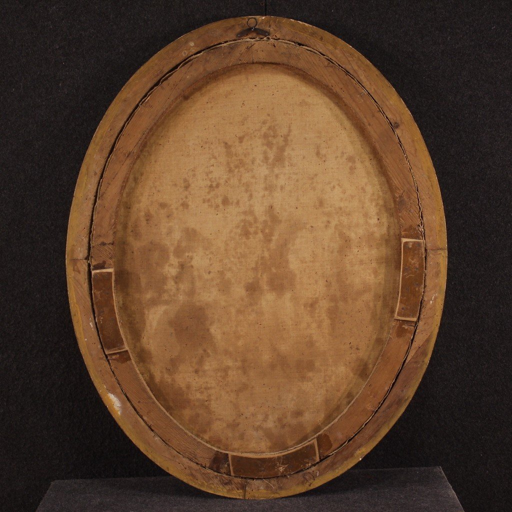 Antique Oval Painting Still Life From The 18th Century-photo-3