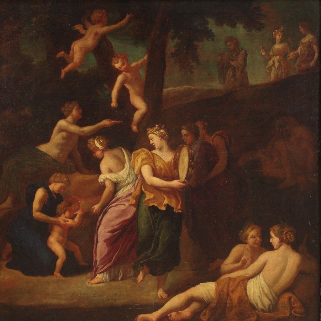 Great Mythological Painting From The 17th Century, Infant Zeus And The Goat Amalthea-photo-5