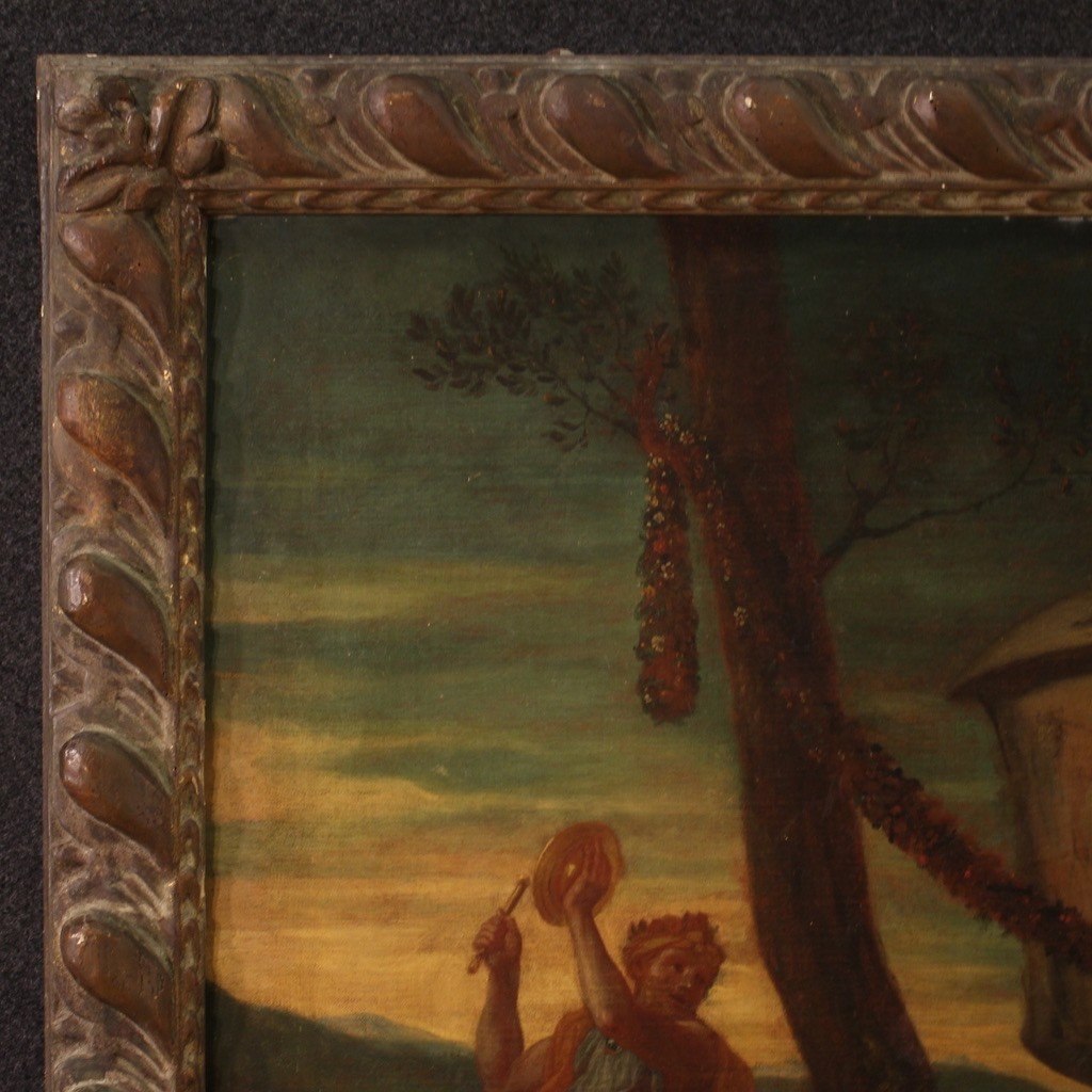 Grande Peinture Mythologique Du 17ème Siècle, l'Enfant Zeus Et La Chèvre Amalthée-photo-8