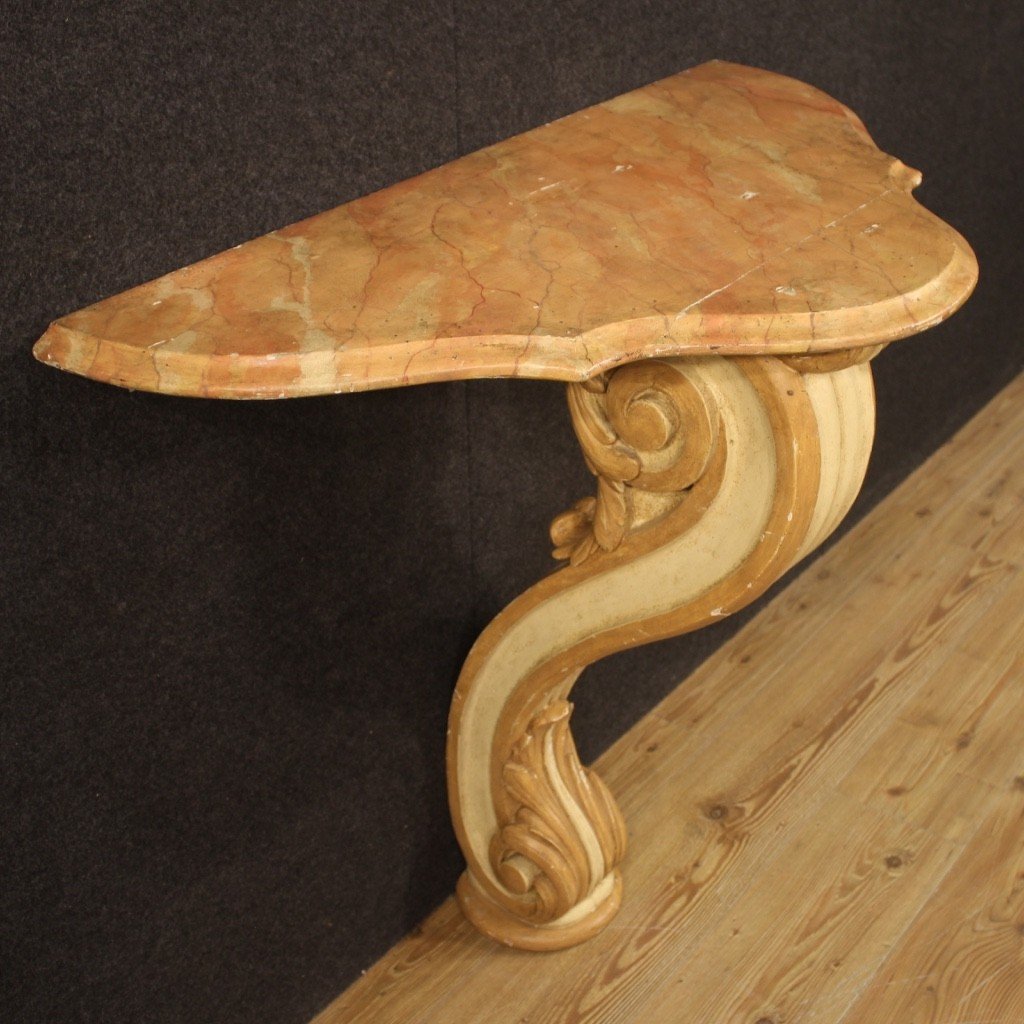 Italian Console In Lacquered And Painted Wood From 20th Century-photo-6