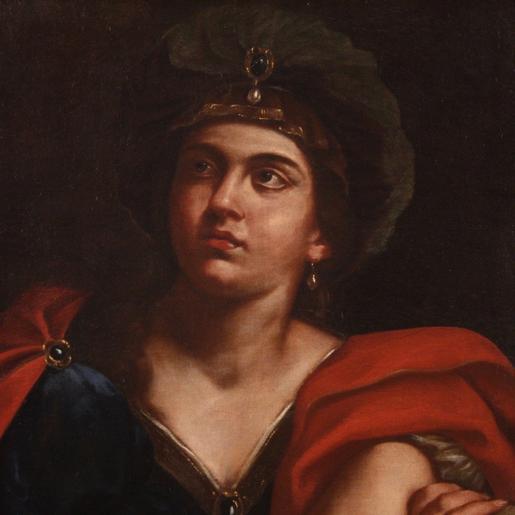 Italian Mythological Painting, Antique Sibyl From 17th Century-photo-3