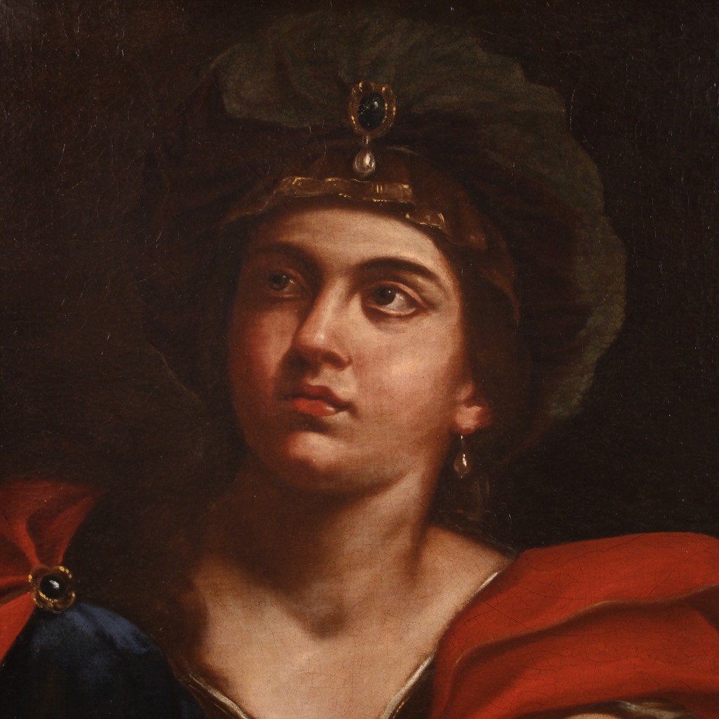 Italian Mythological Painting, Antique Sibyl From 17th Century-photo-3