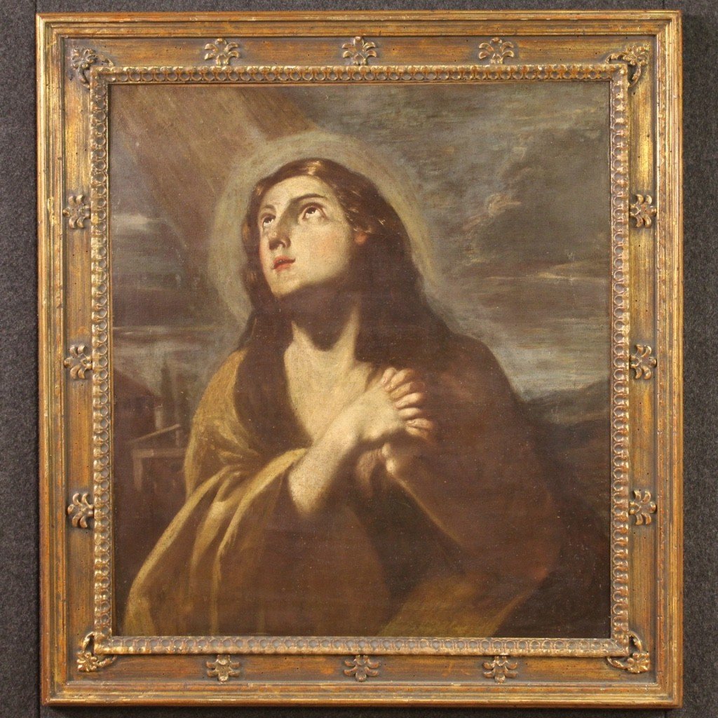 Antique Religious Magdalene Painting From 17th Century-photo-2