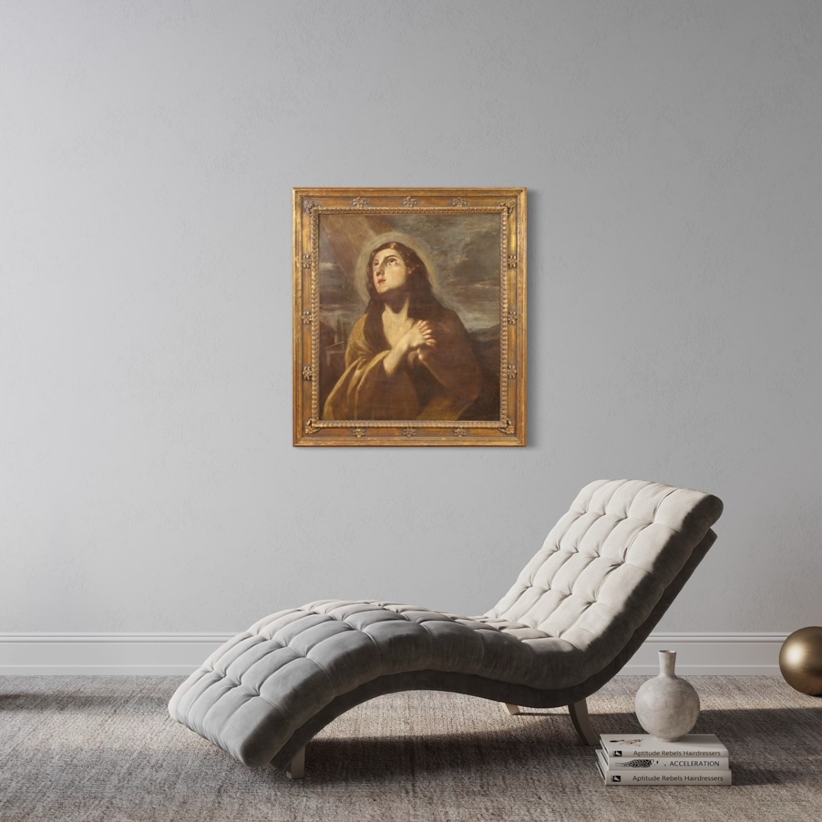 Ancien Tableau Religieux Madeleine Du 17ème Siècle-photo-2