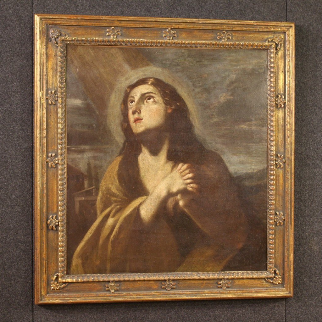 Antique Religious Magdalene Painting From 17th Century-photo-4