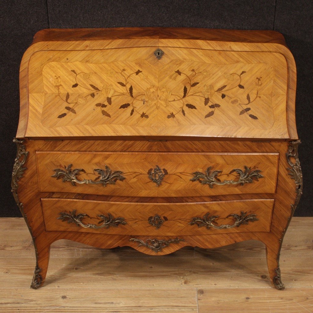 Bureau De Pente Incrusté Français Du 20ème Siècle-photo-2