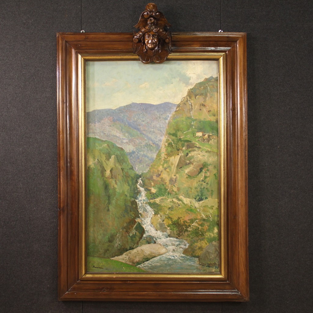 Tableau Italien Paysage Signé Des Années 50