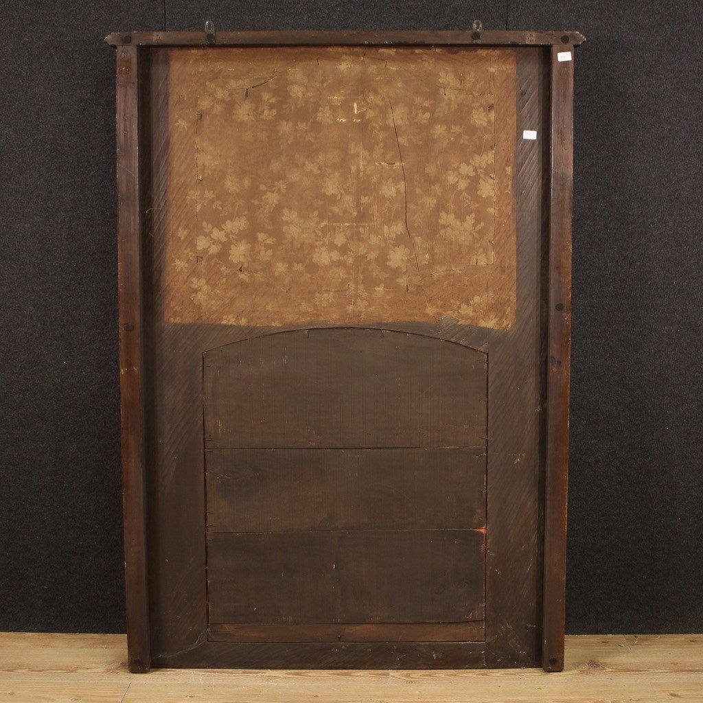 Italian Mantelpiece Mirror In Wood From The 20th Century-photo-1
