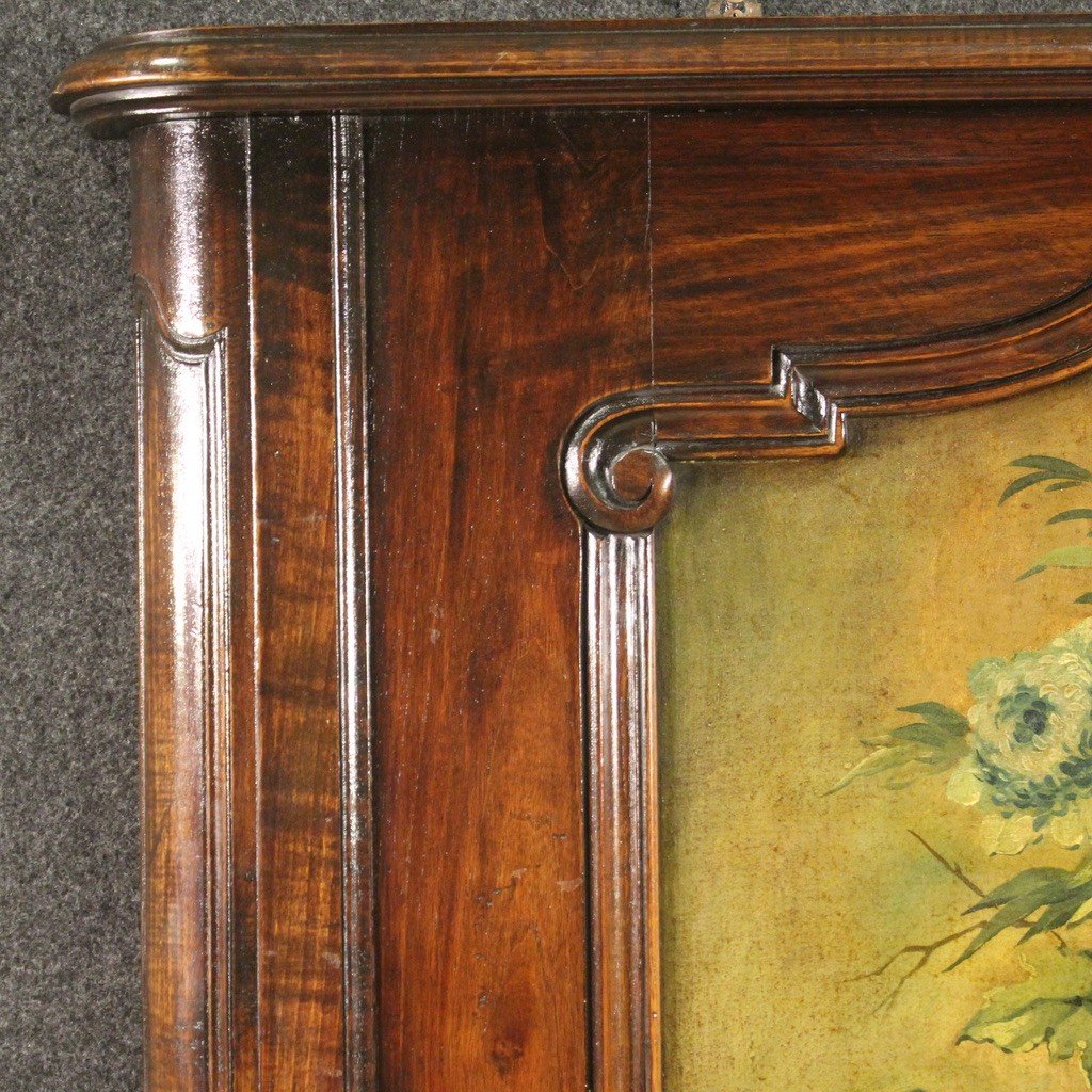 Miroir De Cheminée Italien En Bois Du 20ème Siècle-photo-7