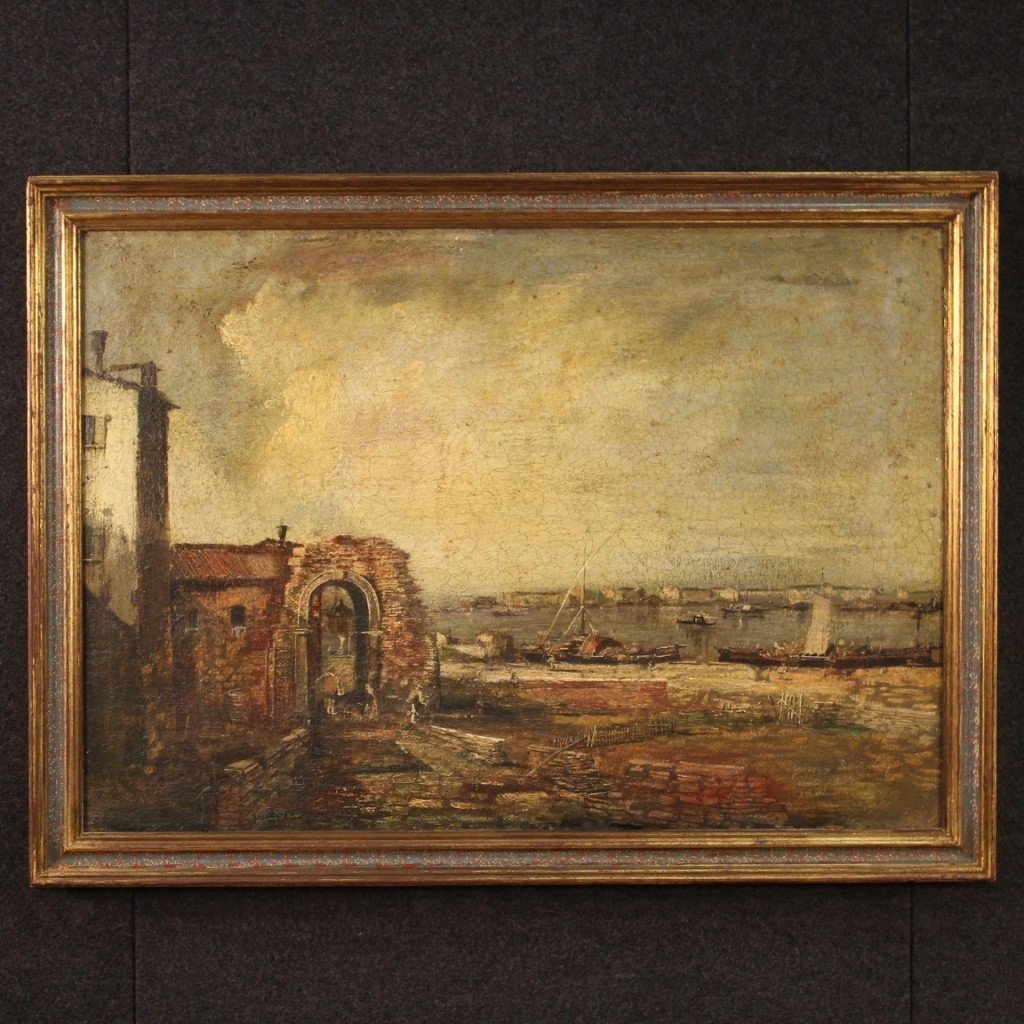 Italian Seascape Painting From 20th Century-photo-2