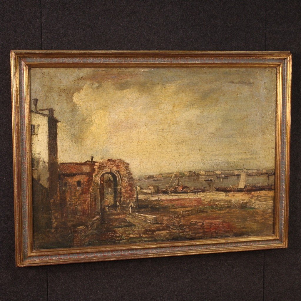 Italian Seascape Painting From 20th Century-photo-3