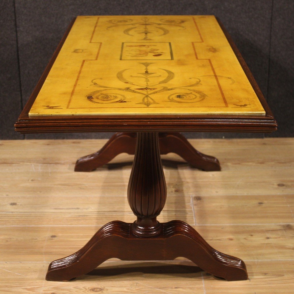 Italian Coffee Table In Wood With Marble Top From The 60s-photo-3