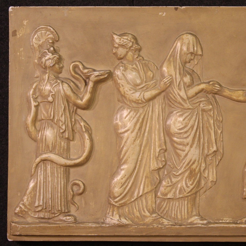 Grand Bas-relief En Plâtre Du 20ème Siècle-photo-3