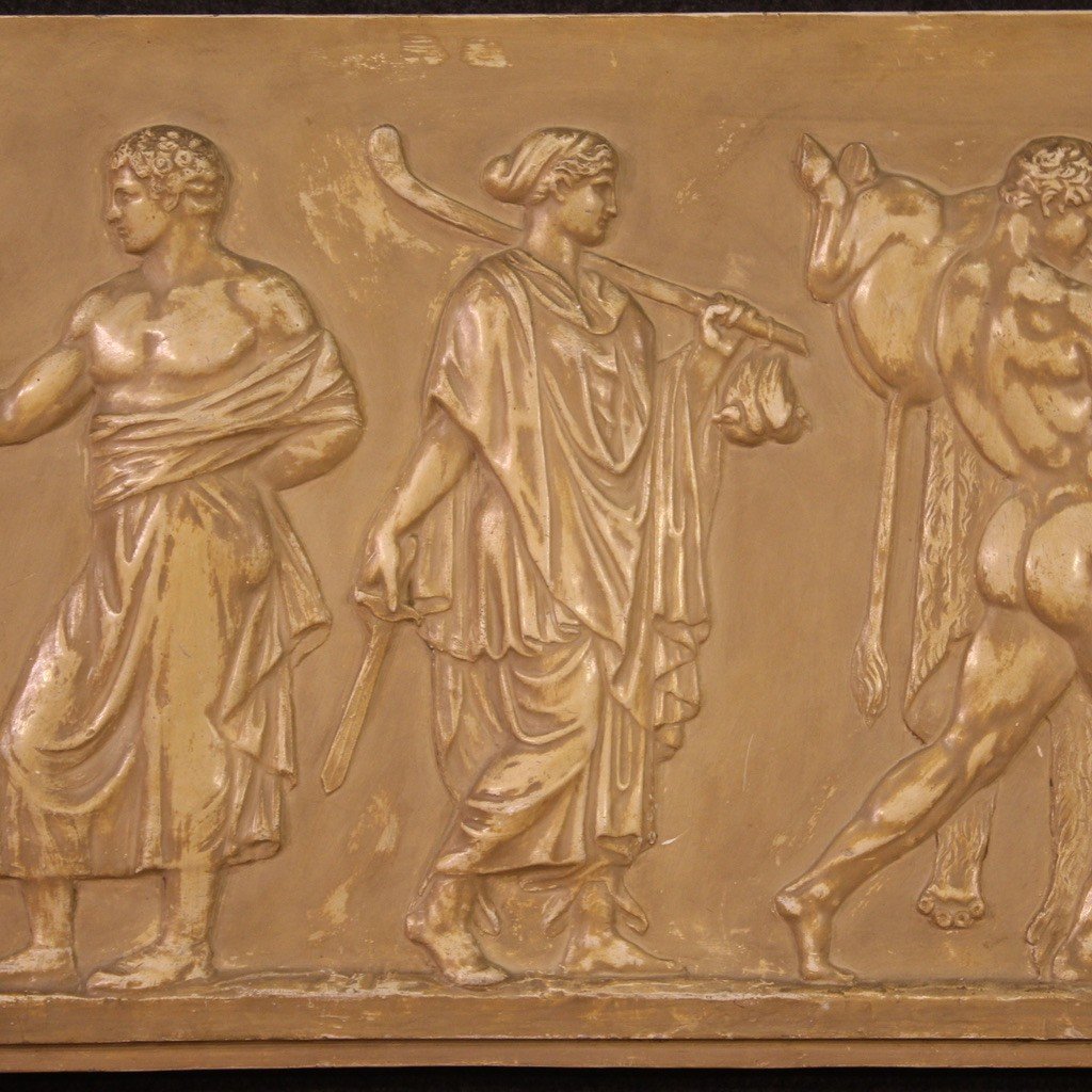 Grand Bas-relief En Plâtre Du 20ème Siècle-photo-4