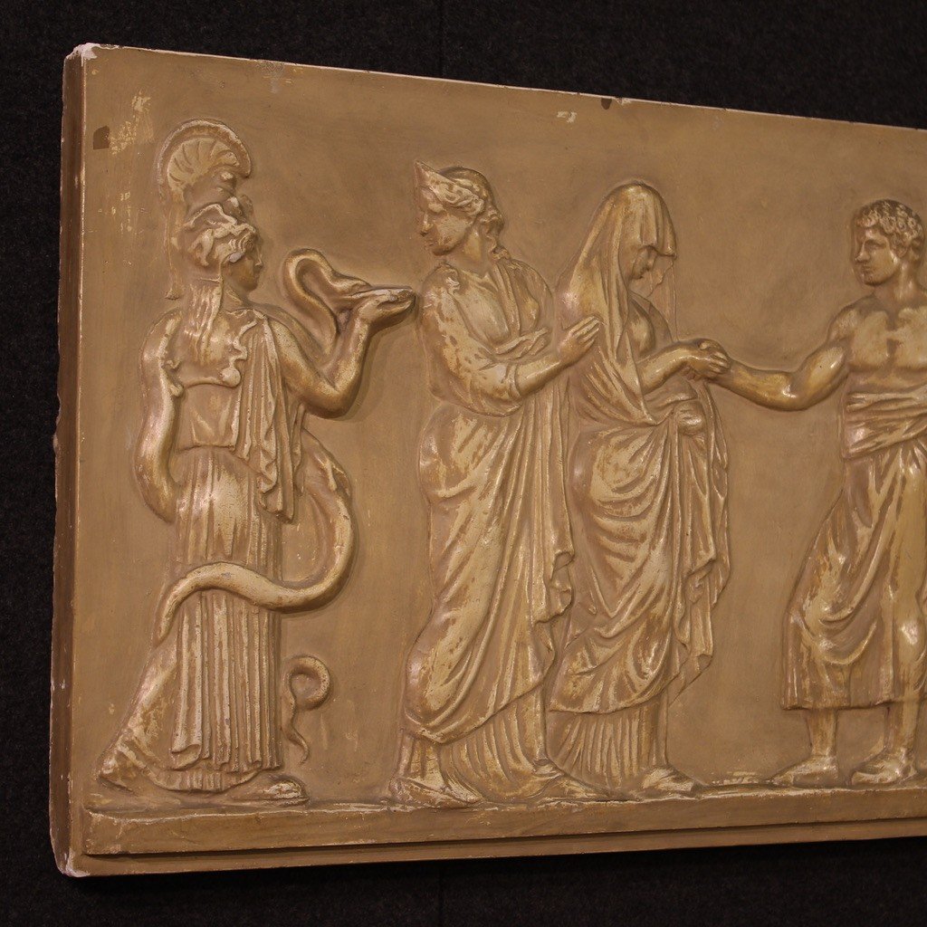Grand Bas-relief En Plâtre Du 20ème Siècle-photo-6