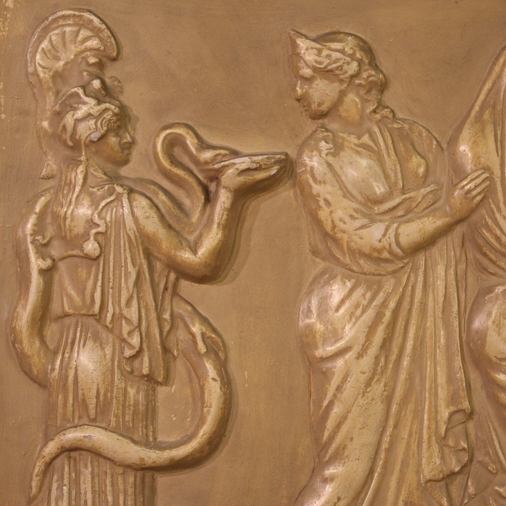 Grand Bas-relief En Plâtre Du 20ème Siècle-photo-7