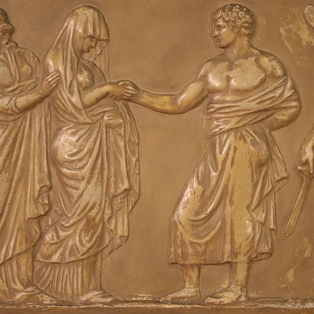 Grand Bas-relief En Plâtre Du 20ème Siècle-photo-8