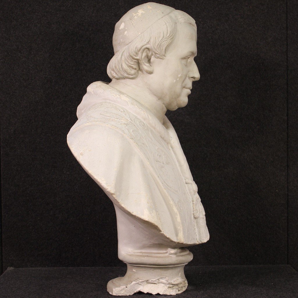 Portrait De Prélat, Sculpture Italienne En Plâtre 20ème Siècle-photo-4