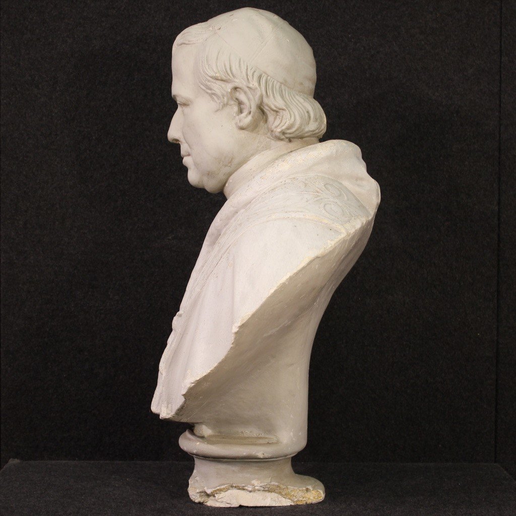 Portrait De Prélat, Sculpture Italienne En Plâtre 20ème Siècle-photo-6