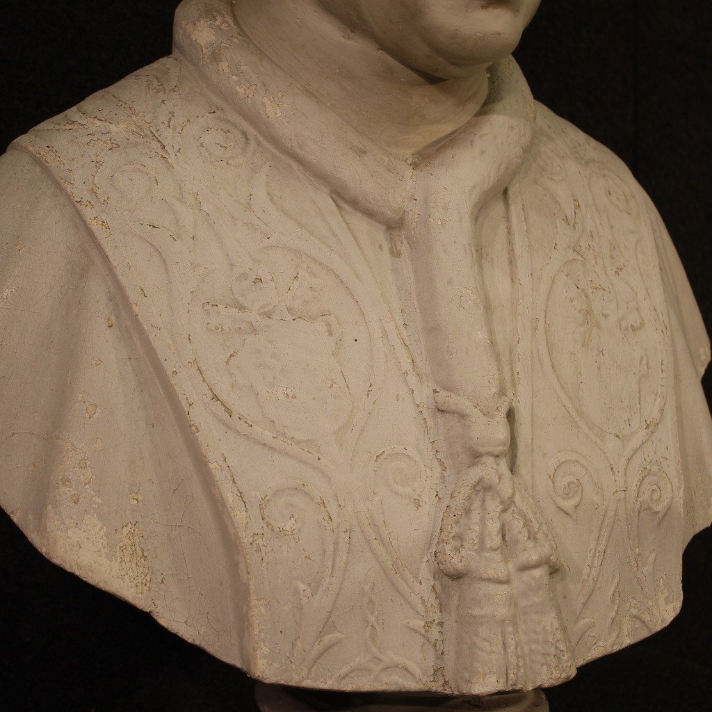 Portrait De Prélat, Sculpture Italienne En Plâtre 20ème Siècle-photo-7