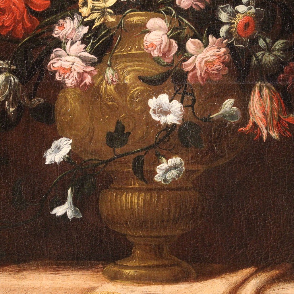 Great Painting From The 18th Century Still Life With Flower Vase-photo-1