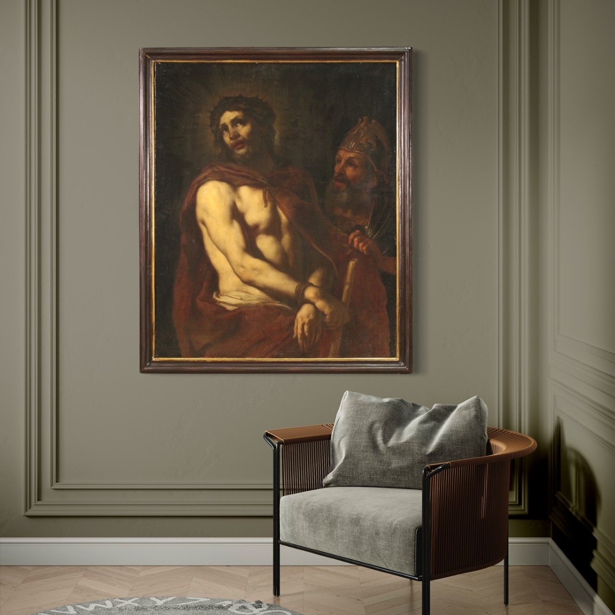 Great 17th Century Italian Religious Painting, Ecce Homo-photo-6