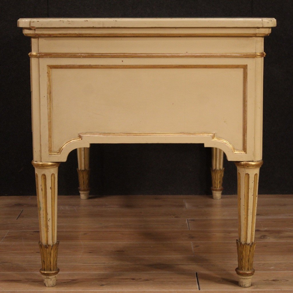 Italian Writing Desk In Lacquered And Gilded Wood From The 20th Century-photo-5
