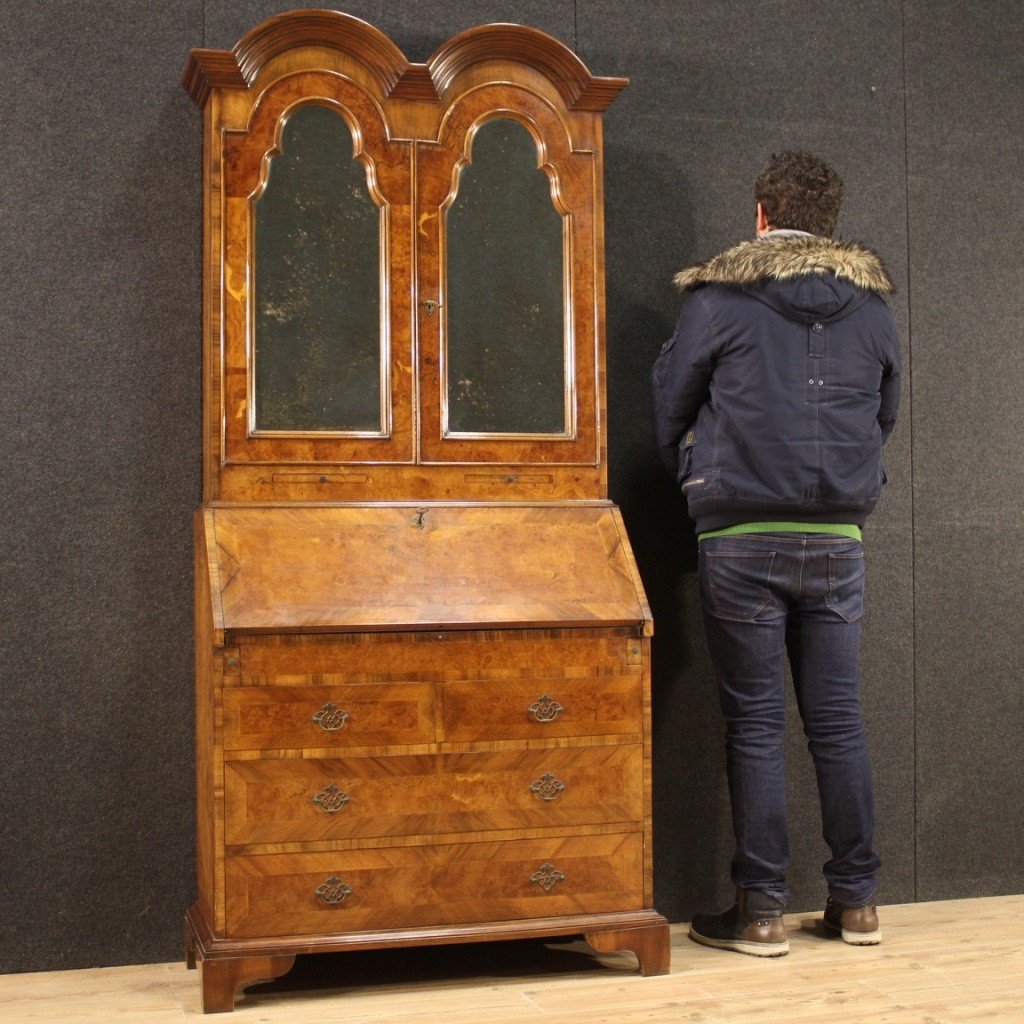 Scriban Double Corps Anglais En Bois Du 20ème Siècle-photo-2