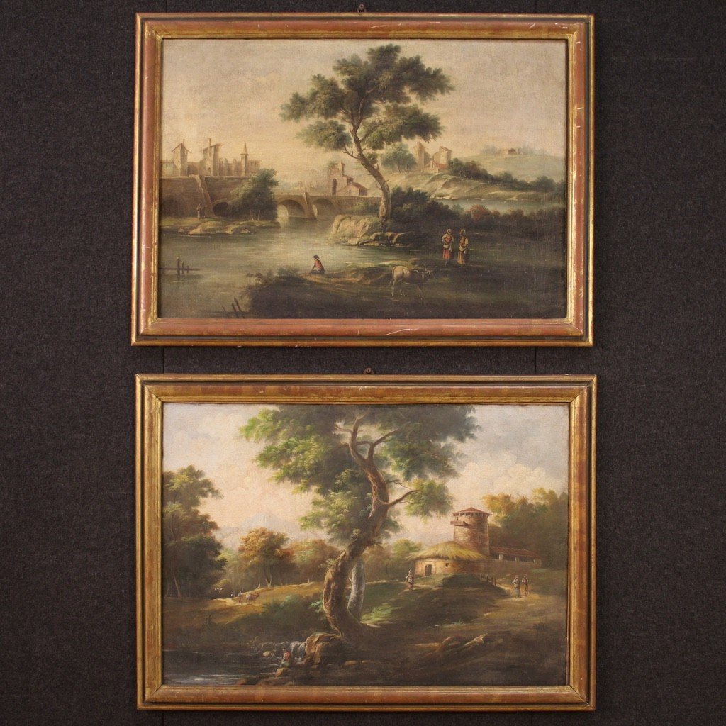 Peinture Italienne Du Milieu Du 20ème Siècle, Paysage-photo-2