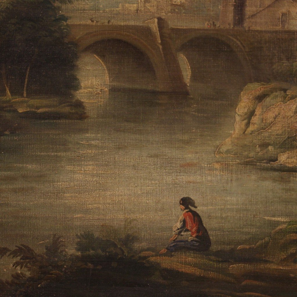 Peinture Italienne Du Milieu Du 20ème Siècle, Paysage-photo-8