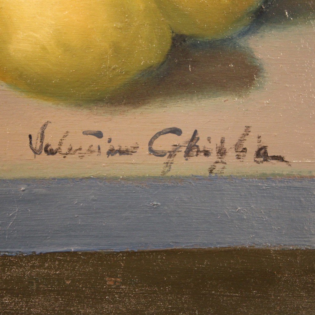 Tableau Italien Nature Morte Signée Par Valentino Ghiglia-photo-2