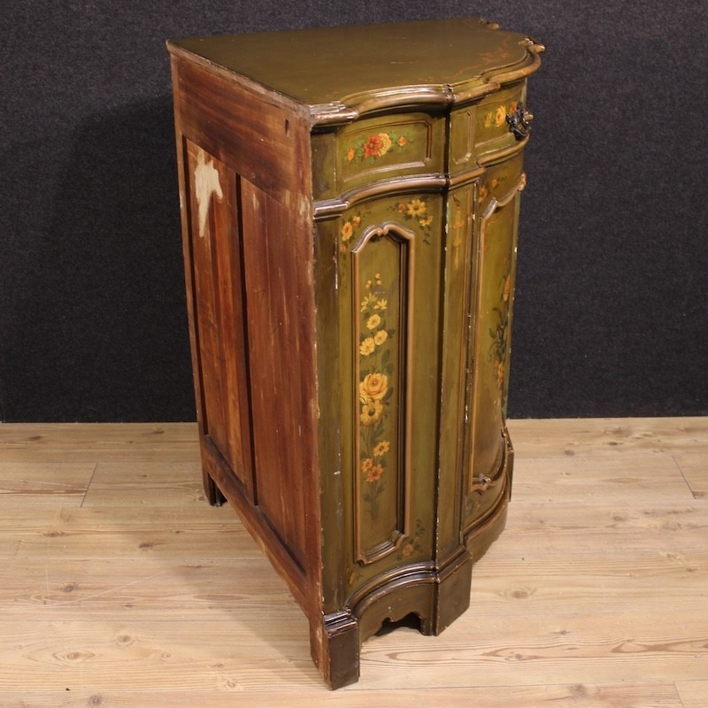 Painted Corner Cupboard In Venetian Style From 20th Century-photo-4