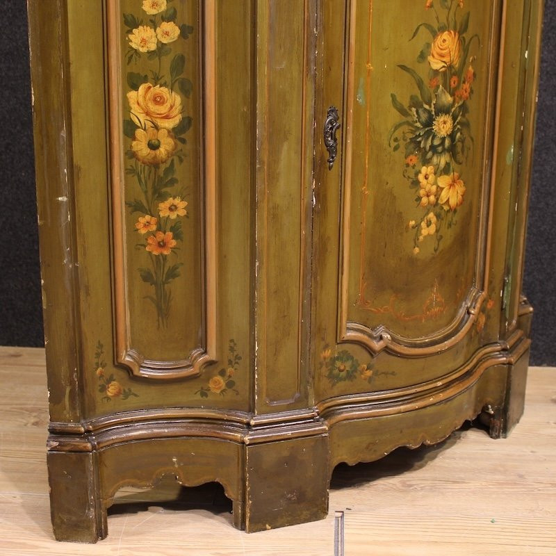 Painted Corner Cupboard In Venetian Style From 20th Century-photo-2