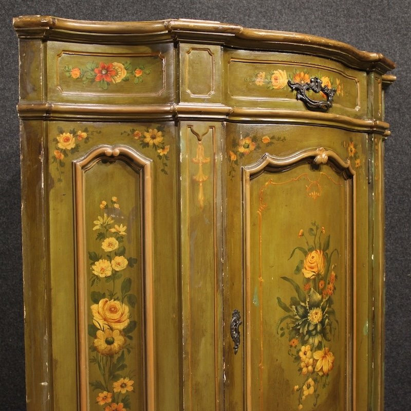 Painted Corner Cupboard In Venetian Style From 20th Century-photo-3