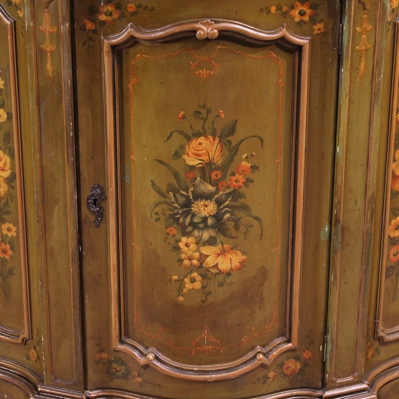 Painted Corner Cupboard In Venetian Style From 20th Century-photo-7