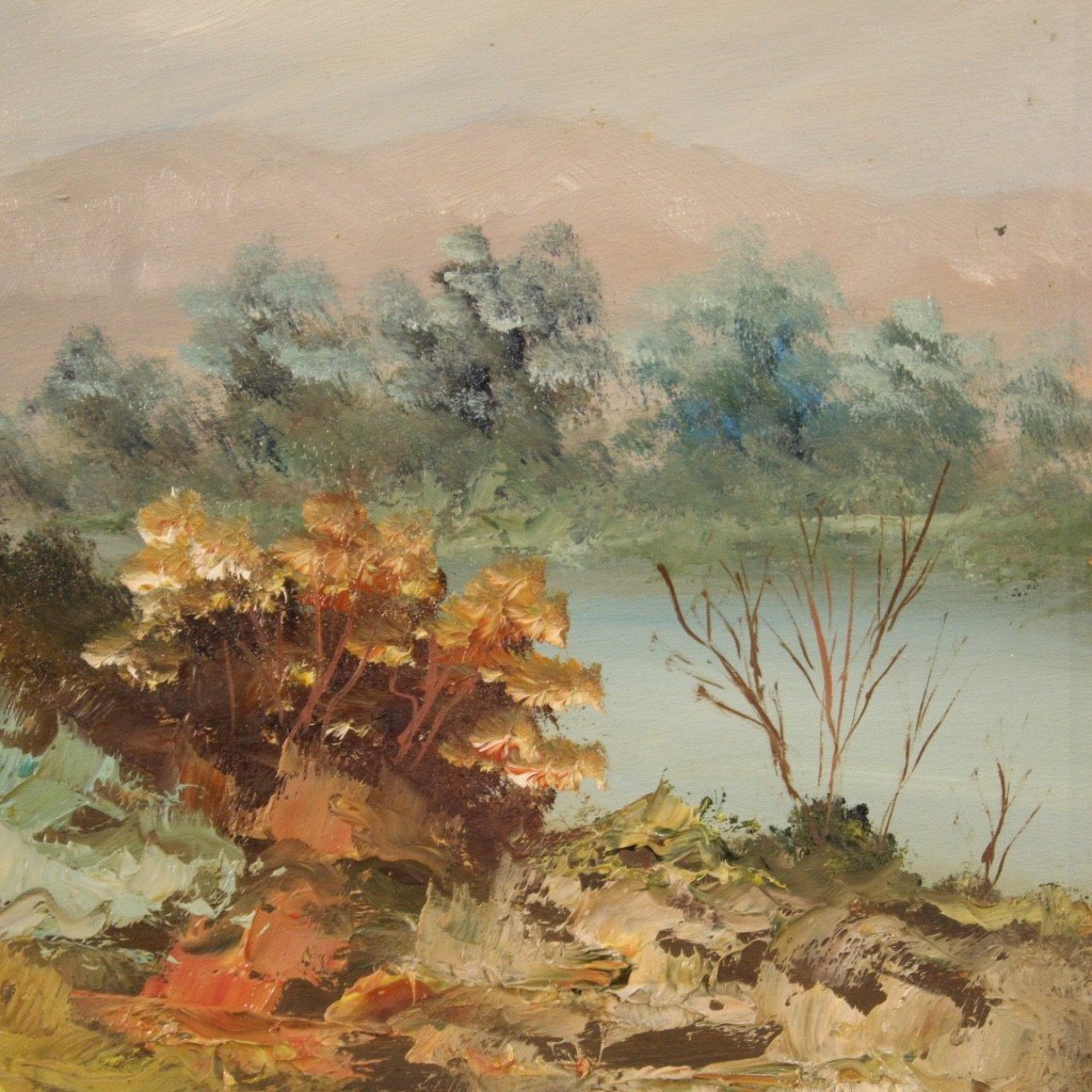 Tableau Italien Paysage Impressionniste Signé E. Ferri-photo-6