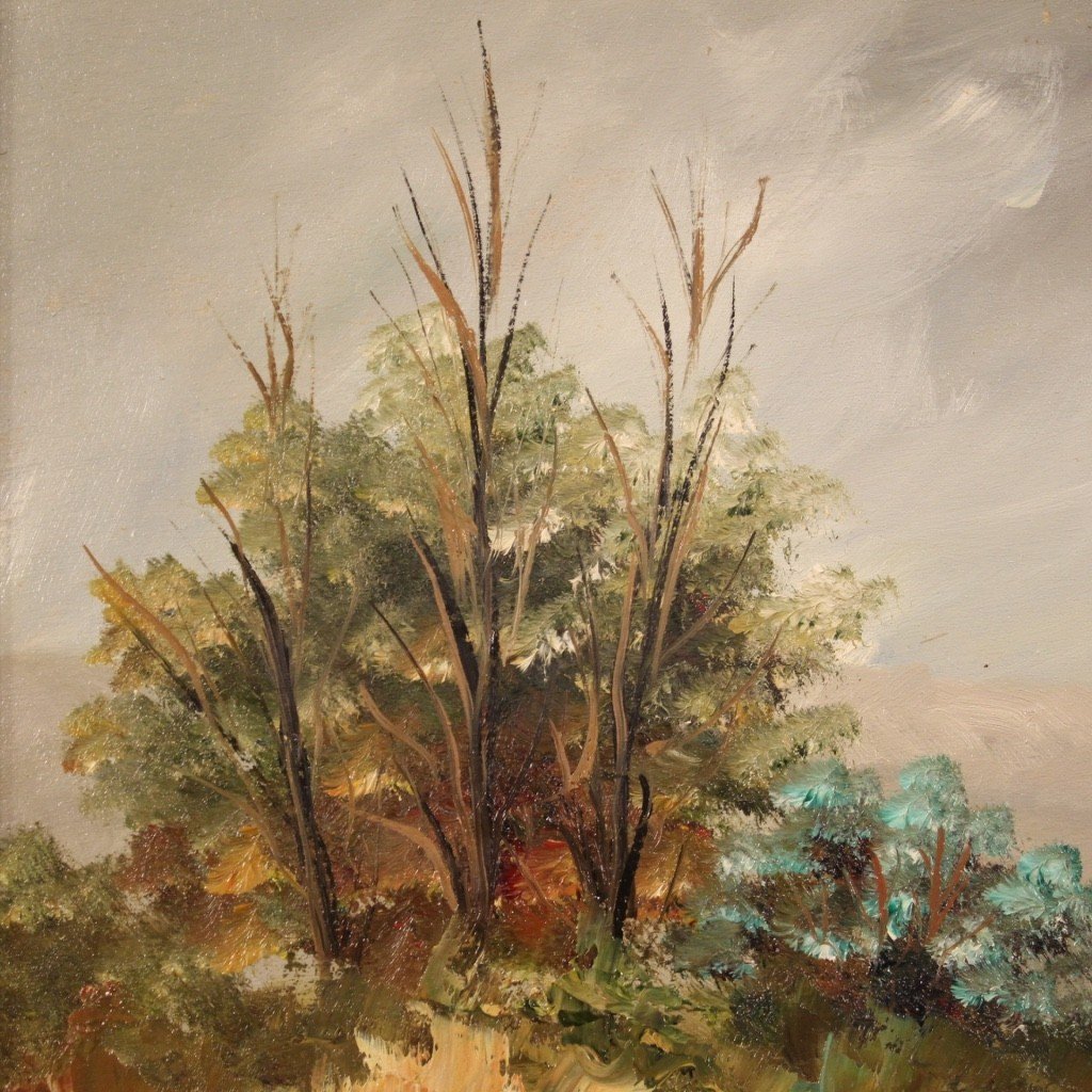 Tableau Italien Paysage Impressionniste Signé E. Ferri-photo-7