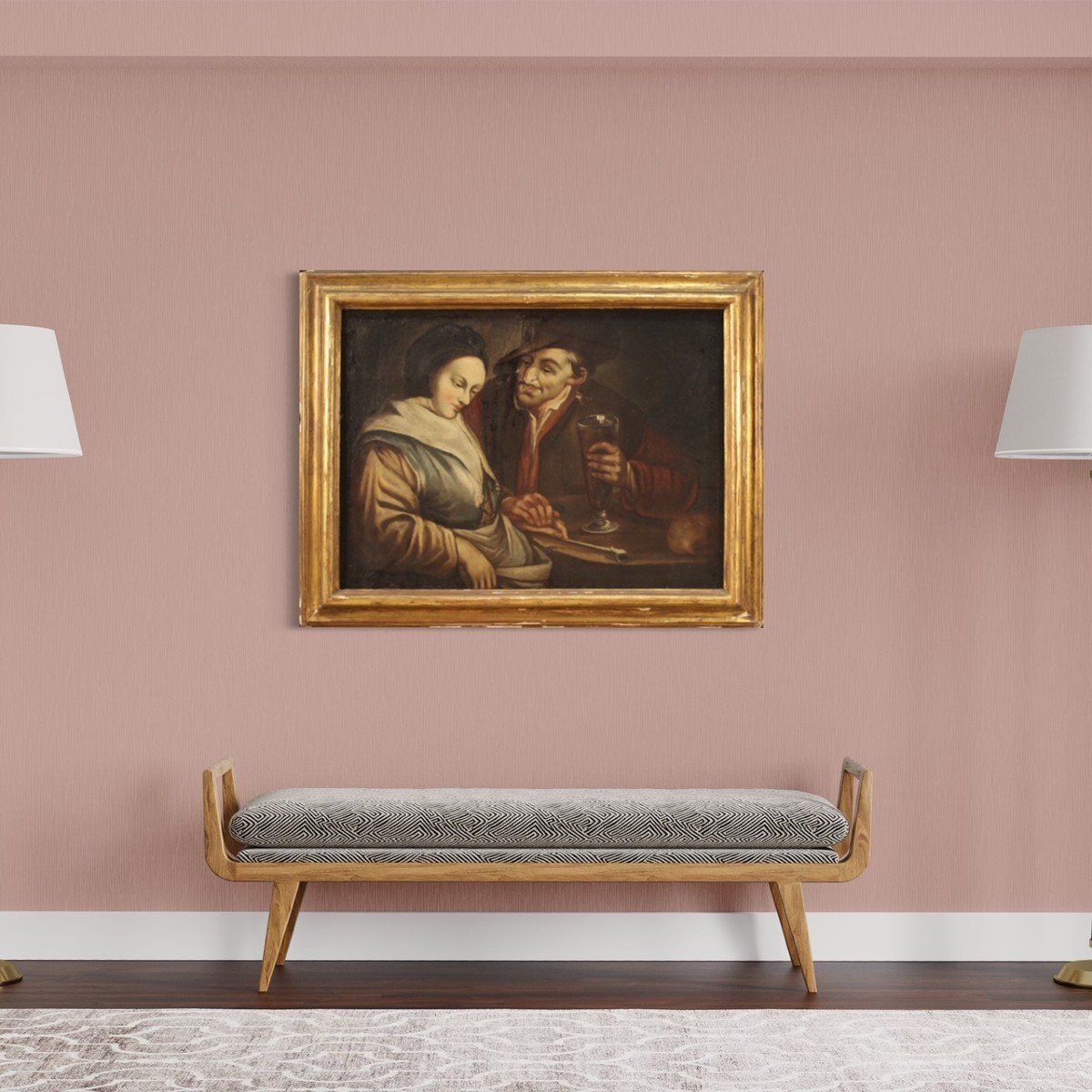 Flemish Painting Interior Scene From The 18th Century