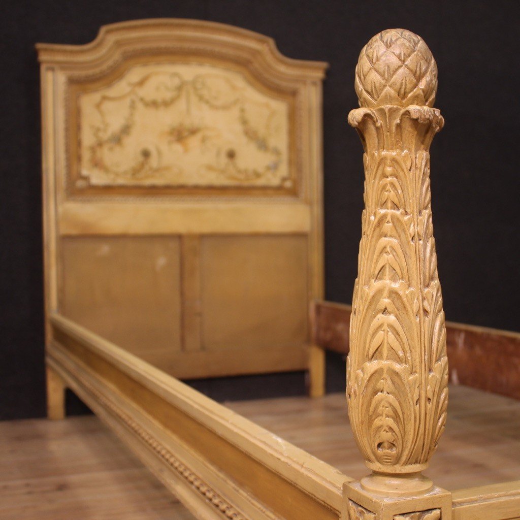 Pair Of Louis XVI Style Beds In Lacquered Wood From The 20th Century -photo-1