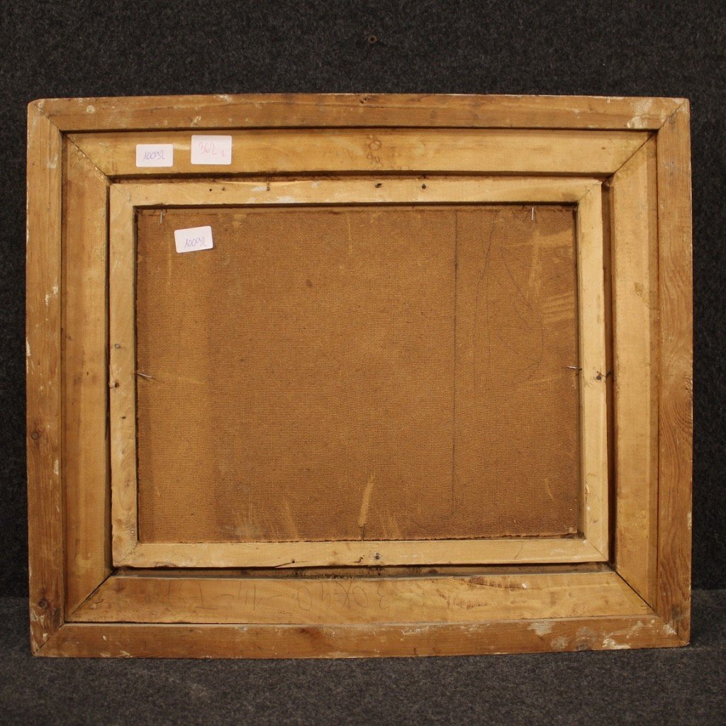 Painting Oil On Masonite Mountain Landscape From The 20th Century-photo-2