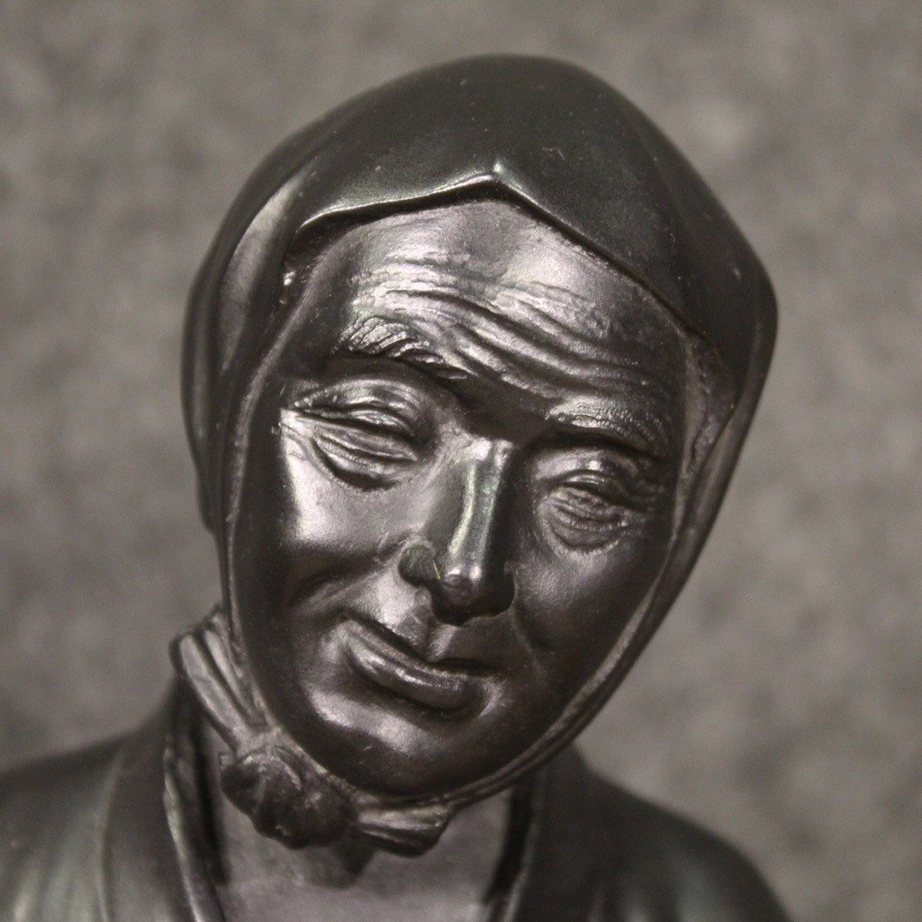 Japanese Bronze Sculpture Pipe Smoker From The 20th Century-photo-4