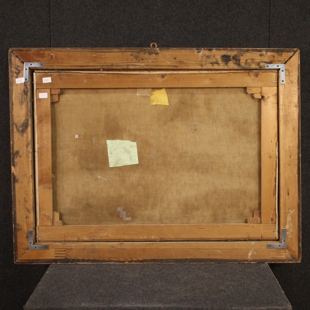 Tableau Signé Et Daté Marine Avec Bateaux Du 20ème Siècle-photo-1