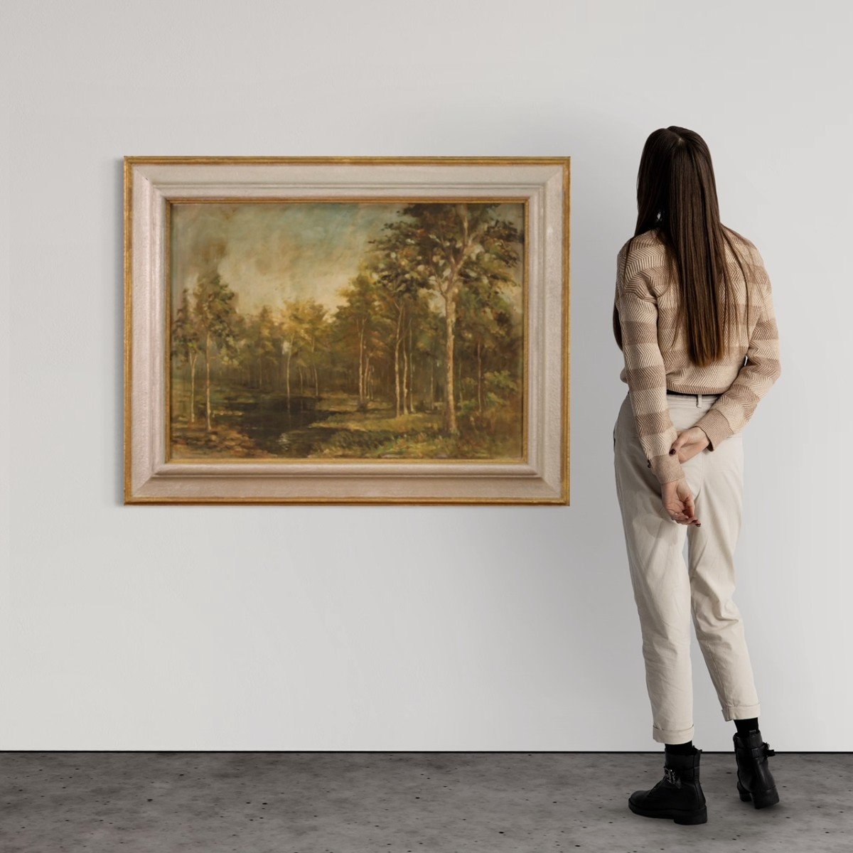 Italian Painting Signed And Dated 1939 Woodland Landscape-photo-4