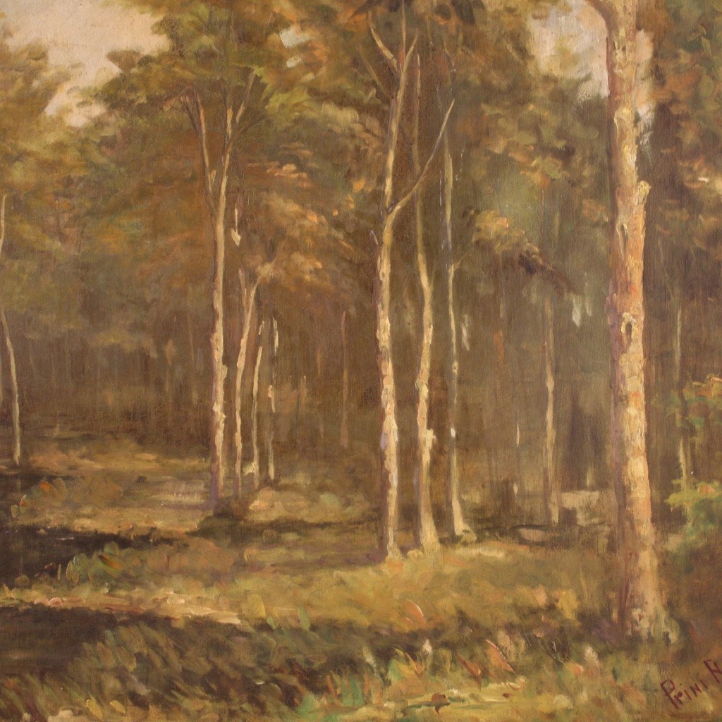 Italian Painting Signed And Dated 1939 Woodland Landscape-photo-8