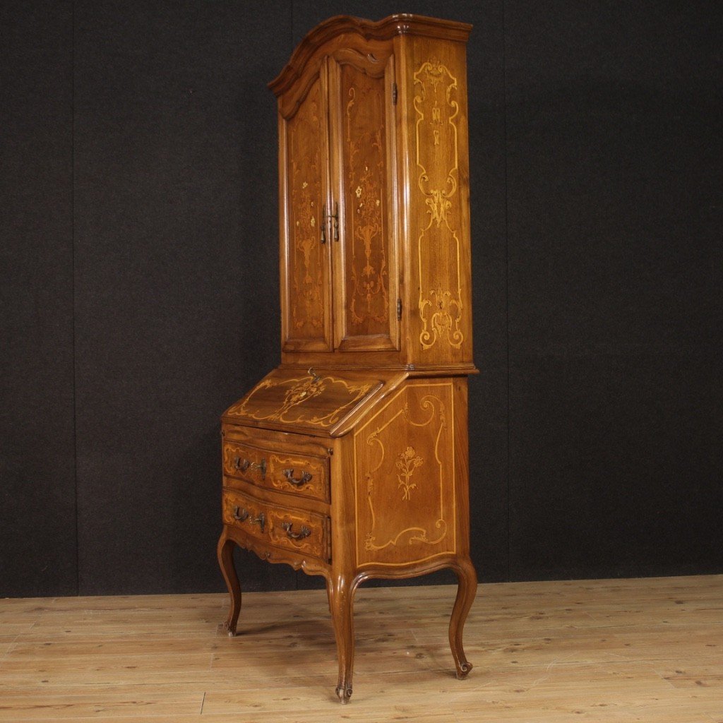 Italian Trumeau In Inlaid Wood In Louis XV Style-photo-5