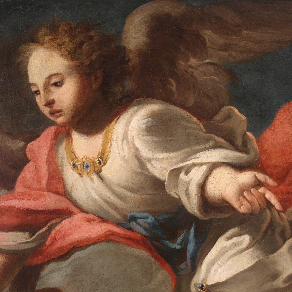 Grand Tableau Italien Du 17ème Siècle, Le Sacrifice d'Isaac-photo-6