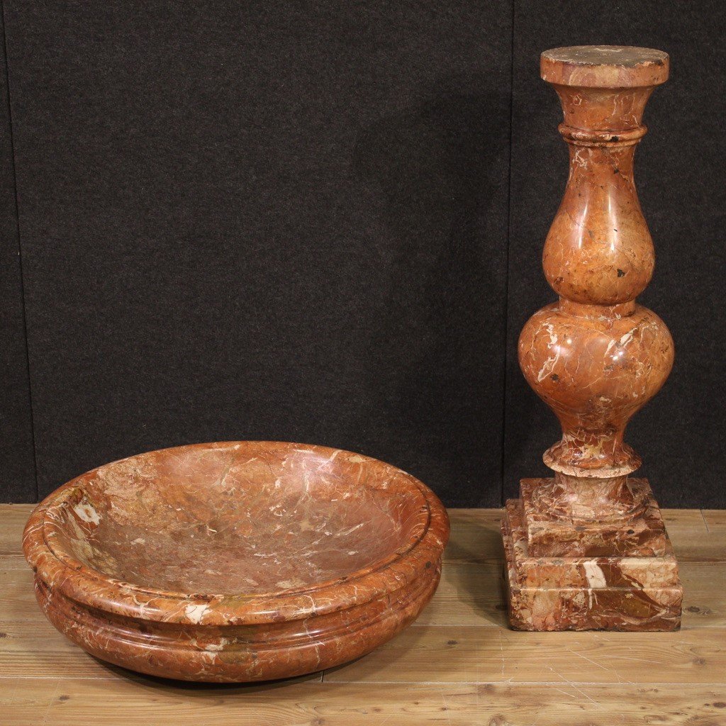 Great 19th Century Italian Red Marble Tub-photo-3