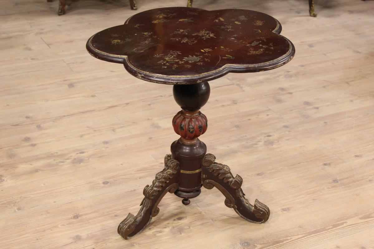 Table Basse Française En Bois Laqué Et Doré Du XXème Siècle-photo-4