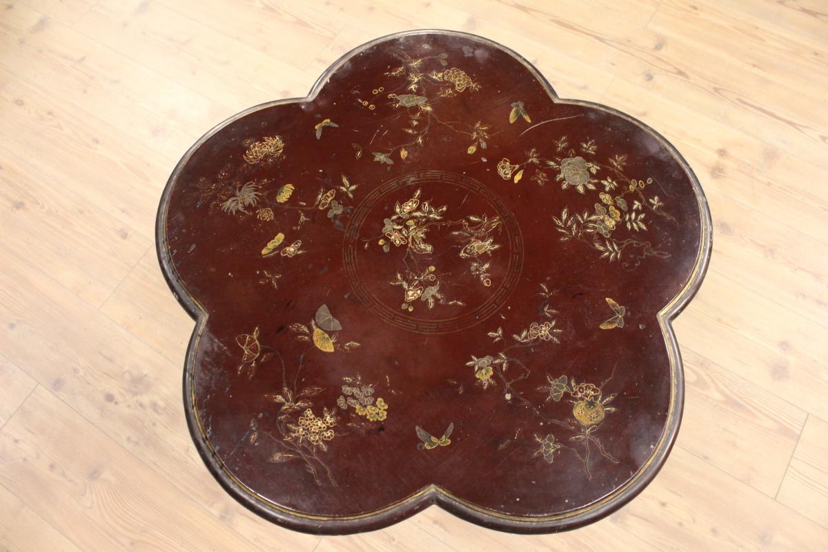 French Low Table In Lacquered And Golden Wood Of The Twentieth Century-photo-1